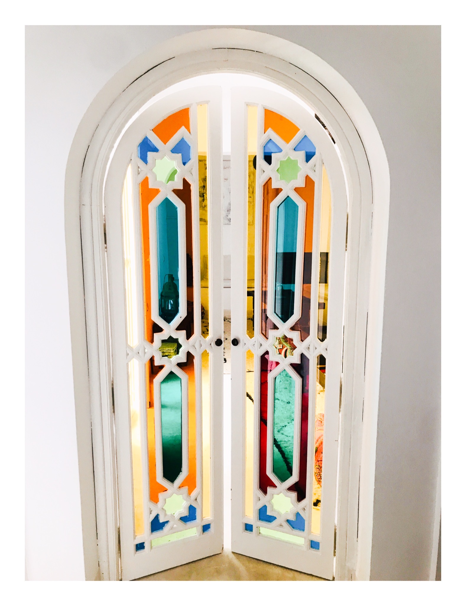 coloured glass in moroccan doors in Dar Ka assilah
